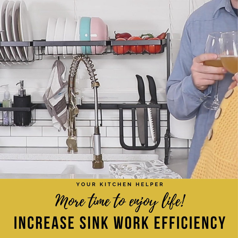 TOOLKISS Stainless Steel Over the Sink Dish Rack & Reviews Wayfair